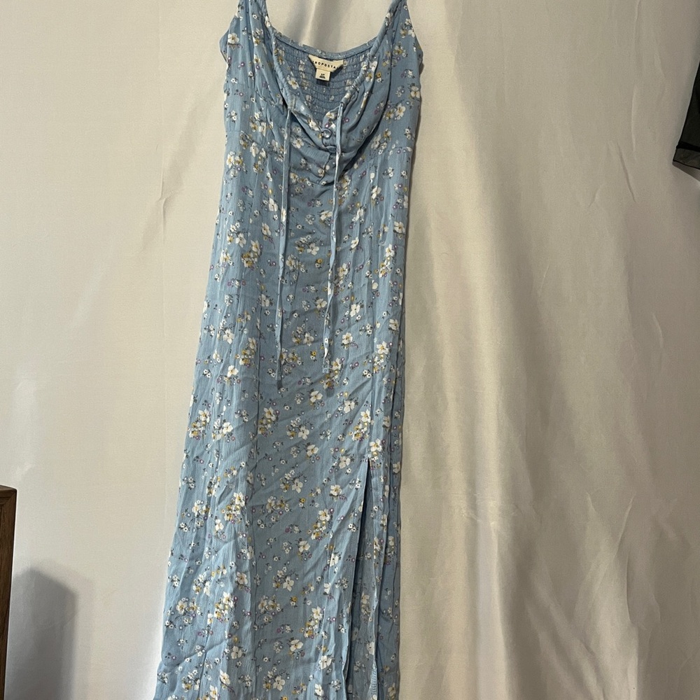 Aeropostale Floral Blue Maxi Dress